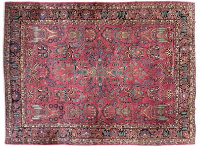 Sarouk rug repeating floral designs 930fa