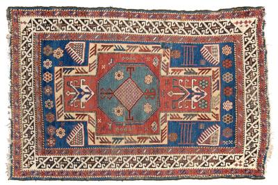 19th century Caucasian rug cross shaped 9310d
