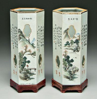 Pair Chinese porcelain hat stands  93117