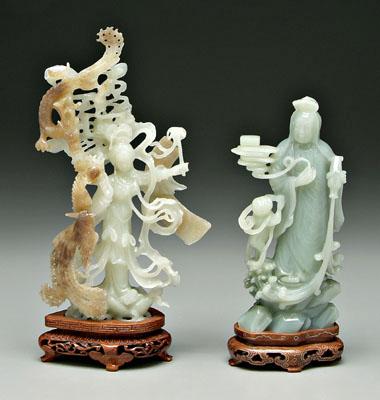 Two Chinese carved hardstone figures: