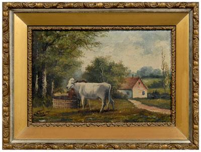 A Willis painting cows in barnyard  9351e