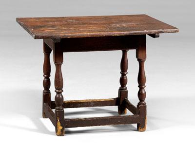 Red-painted Southern tavern table,