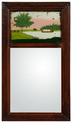 Early 19th century mirror, reverse-painted