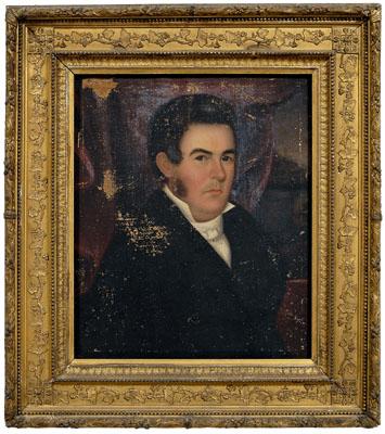Southern School portrait and frame,