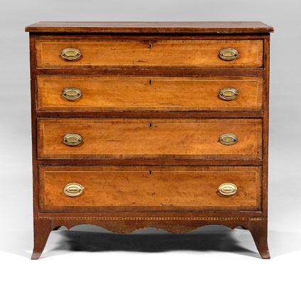 Federal inlaid cherry chest figured 93637