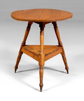 Country pine table, two-board circular