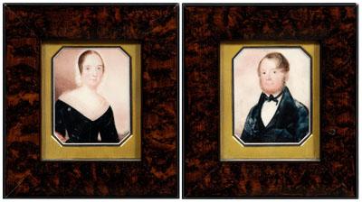 Pair Anson Dickinson miniatures: