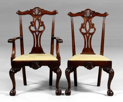 Two Chippendale style dining chairs  93688