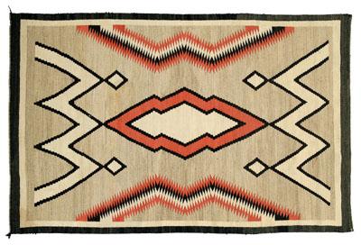 Navajo regional rug, serrated central
