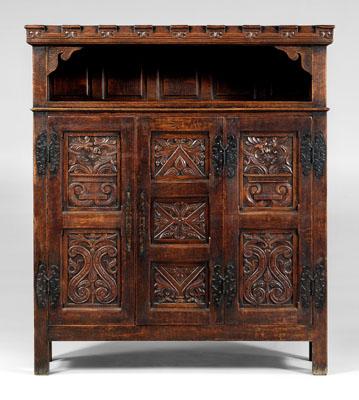 Renaissance style carved oak cupboard,