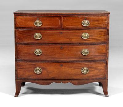 Hepplewhite mahogany chest figured 936eb