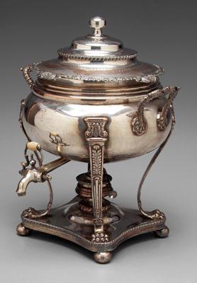 Georgian style hot water urn, silver