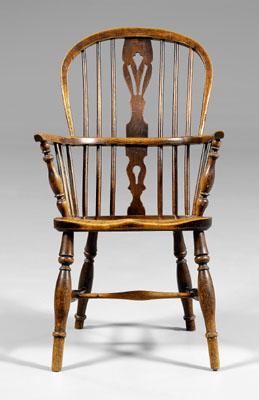 English Windsor armchair, pierced