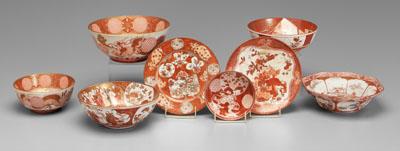 Eight pieces Japanese Kutani, decorated