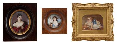 Three miniature portraits on ivory  9375f