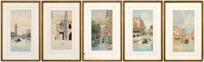 Five Venetian watercolors various 93379