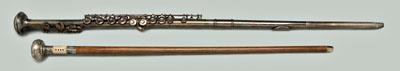 Two musical canes: one made from