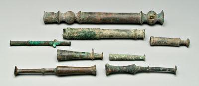 Eight ancient bronze objects: bronze