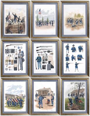 Nine original Civil War illustrations  9340f