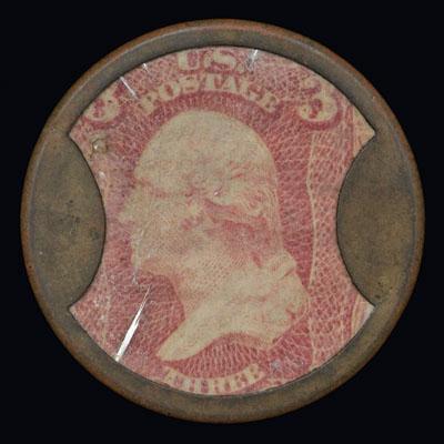 Civil War encased postage currency,