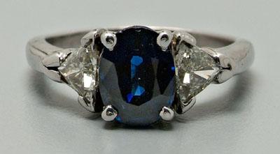 Diamond and sapphire ring, 2.11