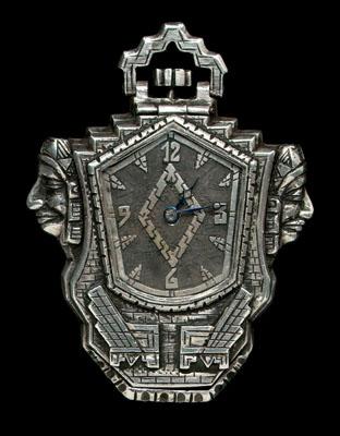 Omega Art Deco pocket watch Aztec 93457