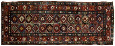 Moghan Kazak long rug, 13 paired