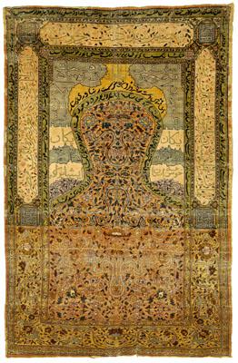 Safavid style silk prayer rug  934af