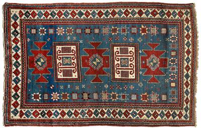 Kazak rug, five central medallions