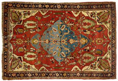 Ferahan Sarouk rug, blue central