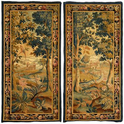 Pair of verdure tapestries: each