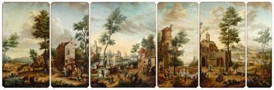 Six Flemish Old Master panels:
