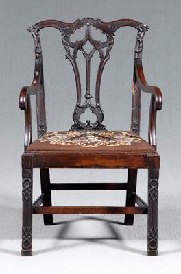 Fine English Chippendale armchair, finely