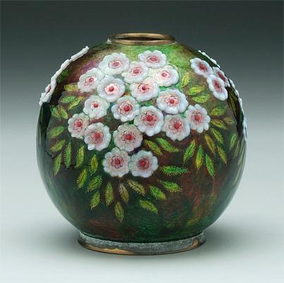 Faure Limoges enameled vase rounded 93960