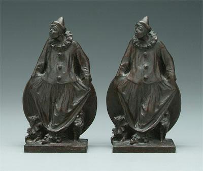 Pair Charles Humphriss bronze bookends