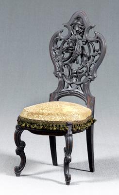 Rococo revival carved slipper chair  93982
