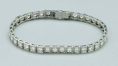 Diamond and platinum bracelet,