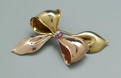 Gold retro modern brooch four 939bf