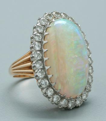 Opal and diamond ring fine natural 939c4