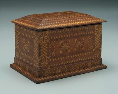 Inlaid folk art box extensive 93a24