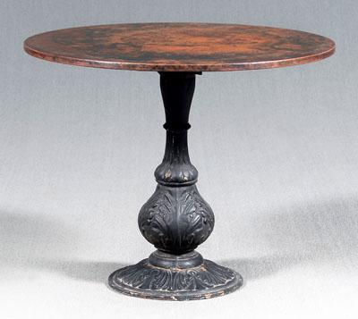 Copper and cast iron pedestal table  93a29