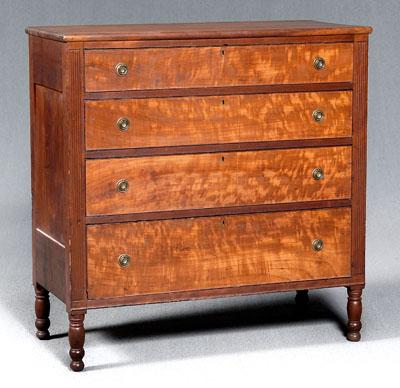 Federal figured cherry chest, four