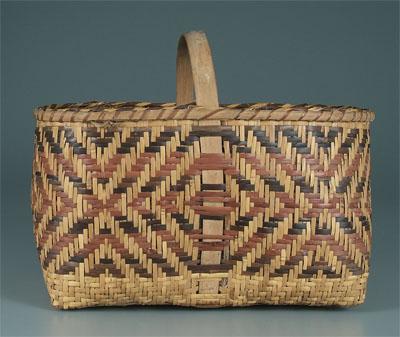 Cherokee river cane basket, bentwood