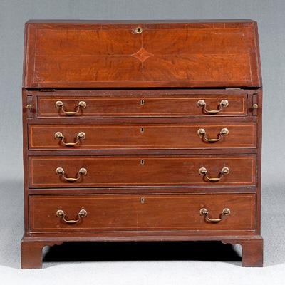 Southern Chippendale desk, inlaid