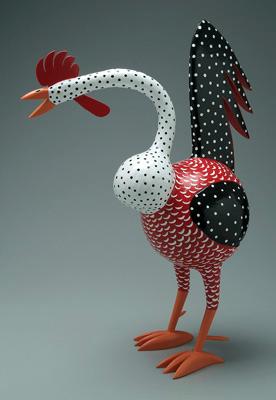 Lonnie and Twyla Money rooster, constructed