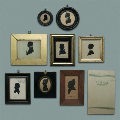 Eight 19th century profile silhouettes 93a67