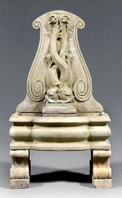 Baroque style dolphin fountain,