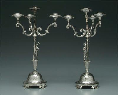 Pair four cup candelabra each 93aa9