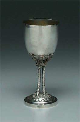 Chinese export silver goblet round  93aab