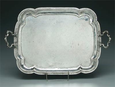 Italian silver two handled tray,